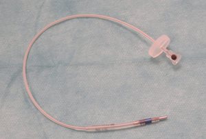 Sonde du pacemaker (ou stimulateur cardiaque) permettant de relier la pile au cœur du chien