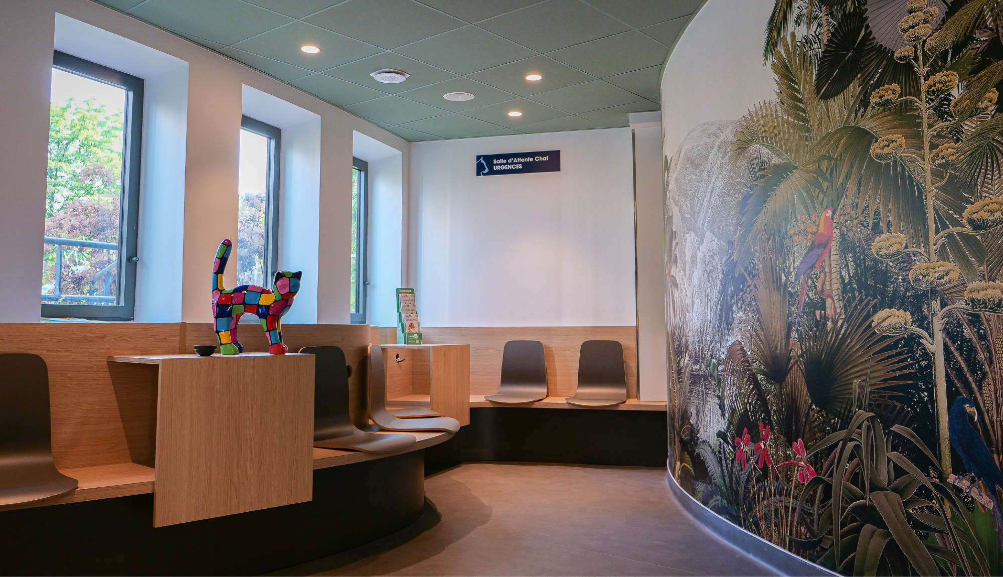 La salle d'attente dédiée aux chat du CHV Frégis